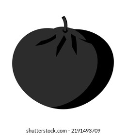 Tomate negro en forma de silueta para el diseño web. Imagen aislada de vectores para uso en clipart