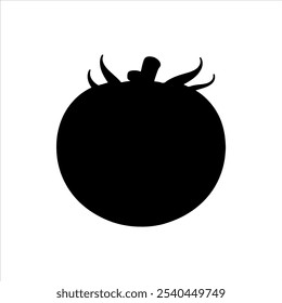 Tomato black silhouette vector illustration on white background