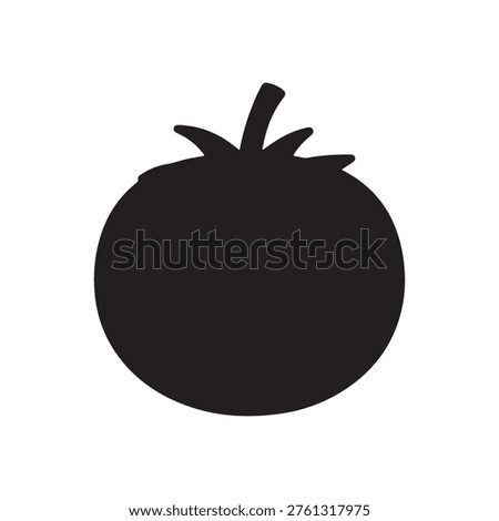 Tomato black silhouette vector illustration on white background