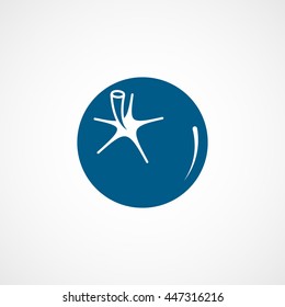 Tomato Blue Flat Icon On White Background