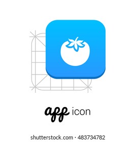 Tomato Blue Mobile App UI/UX Button Corporate Logo / Icon Design