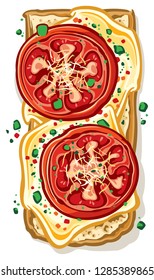 Tomato bread isolated