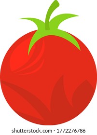 Tomato bright red vegetable with a beautiful texture object on a white background concept agricultural logo for design
