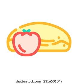 tomato bun food meal color icon vector. tomato bun food meal sign. isolated symbol illustration