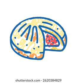 tomato bun food meal doodle icon sketch vector. tomato bun food meal sign. isolated symbol illustration