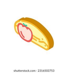 tomato bun food meal isometric icon vector. tomato bun food meal sign. isolated symbol illustration