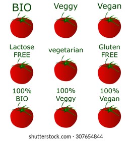 tomato button on white background