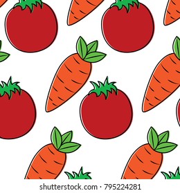 tomato carrot vegetable pattern image 
