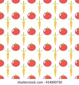 Tomato and carrot vegetables pattern