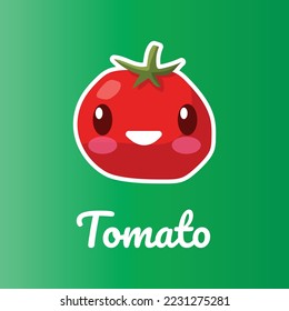 Tomato cartoon illustration art and vegetable design