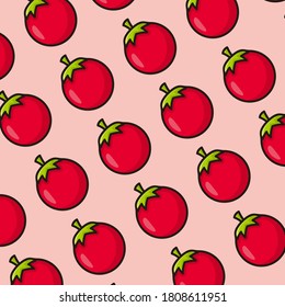 ilustración de dibujos animados de tomate diseño de fondo de patrones sin inconvenientes