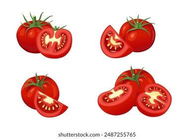 Tomato cartoon on white background