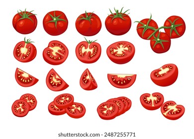 Tomato cartoon on white background