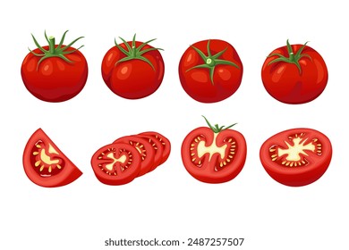 Tomato cartoon on white background