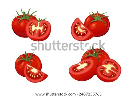 Tomato cartoon on white background
