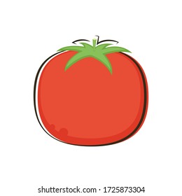 Tomato cartoon. Tomato vector. Tomato on white background.