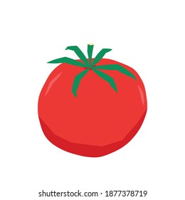 Caricatura de tomate. Vector de tomate. Tomate sobre fondo blanco.