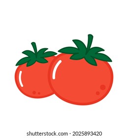Caricatura de tomate. Vector de tomate. Tomate sobre fondo blanco.