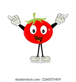 Tomato character, cartoon tomato with many expression, hand and leg. Cartoon funny character with many expressions