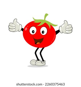 Tomato character, cartoon tomato with many expression, hand and leg. Cartoon funny character with many expressions