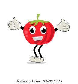 Tomato character, cartoon tomato with many expression, hand and leg. Cartoon funny character with many expressions