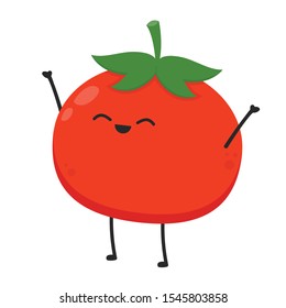 Tomato character design. Tomato vector. Tomato on white background.