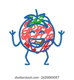 Tomatenzeichen doodle Symbol Skizze Vektor. Tomatenzeichen. einzelne Symbolgrafik