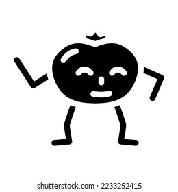 tomato character glyph icon vector. tomato character sign. isolated symbol illustration