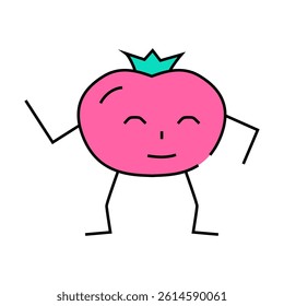 tomato character line icon vector. tomato character sign. isolated symbol illustration