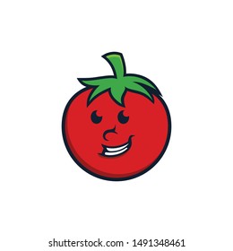 Tomato character logo vector. Tomato logo illustration