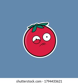 Tomato Character Vector for Icon and Sticker