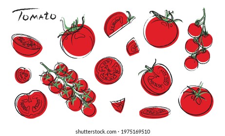 Tomato. Cherry Tomatoes and Tomato Slices.