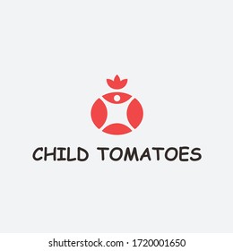 logotipo infantil de tomate / vector de tomate