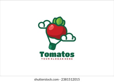 diseño del logotipo de la plantilla vectorial de las nubes de tomate