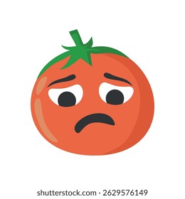 Tomato colorful collection of adorable fruit and vegetable characters with various facial expressions in cartoon style.