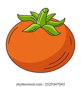 Tomato, colorful line icon. Farm vegetable, vector outline veggies, color illustration. Healthy nutrition, organic food, natural product. For sticker, logo, label