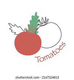 Concepto de tomate. Dejar. Ilustración del vector 