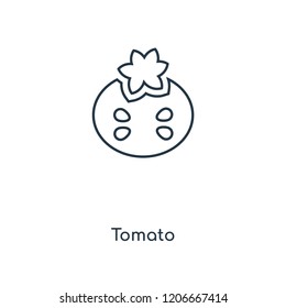 Tomato concept line icon. Linear Tomato concept outline symbol design. This simple element illustration can be used for web and mobile UI/UX.