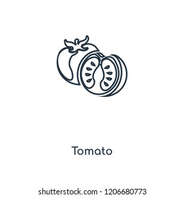 Tomato concept line icon. Linear Tomato concept outline symbol design. This simple element illustration can be used for web and mobile UI/UX.