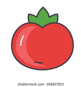 Tomato concept. Line vector icon. Editable stroke. Flat linear illustration isolated on white background