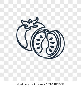 Tomato concept vector linear icon isolated on transparent background, Tomato concept transparency concept in outline style