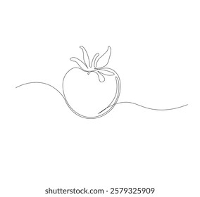 tomato continuous line drawing.white background,Tomato single line illustration,fresh tomato fruit vegetable line art,abstract red shaped single line tomato icon,