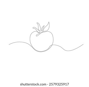 tomato continuous line drawing.white background,Tomato single line illustration,fresh tomato fruit vegetable line art,abstract red shaped single line tomato icon,