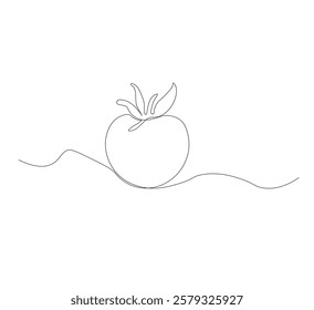tomato continuous line drawing.white background,Tomato single line illustration,fresh tomato fruit vegetable line art,abstract red shaped single line tomato icon,