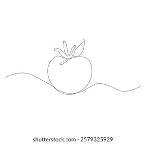tomato continuous line drawing.white background,Tomato single line illustration,fresh tomato fruit vegetable line art,abstract red shaped single line tomato icon,