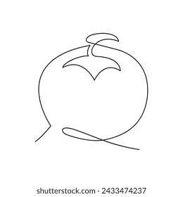 Tomato continuous one line drawing