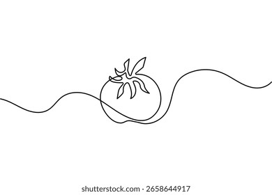 Tomate contínuo uma linha desenho estilo minimalista isolado contorno vetor ilustração