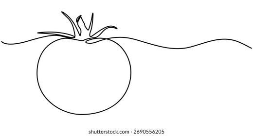 Tomate contínuo uma linha desenho estilo minimalista isolado contorno vetor ilustração. 