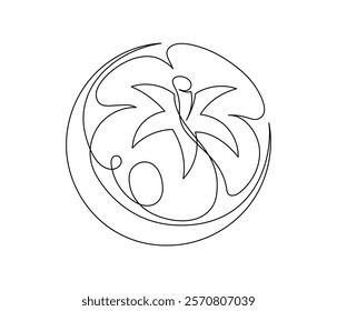 Tomato contour line isolated on white background. Simple vegetable silhouette. Hand drawn tomato outline. Vector illustration