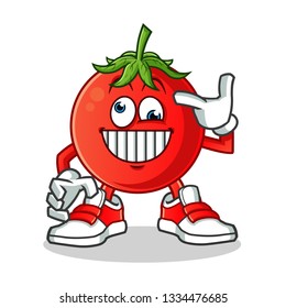 tomato crazy mascot vector cartoon illustration